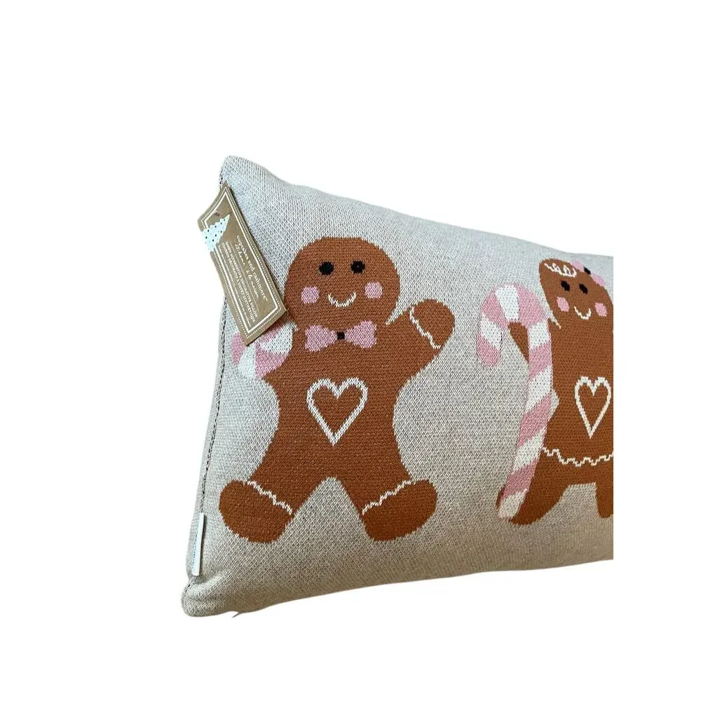 Cupcakes & Cashmere Gingerbread Pillow 16x24 Festive Christmas Holiday Decor New